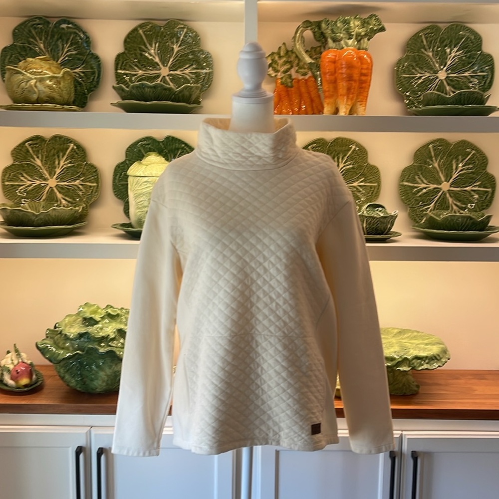 LL Bean Quilted Cowl Neck Sweater Size M